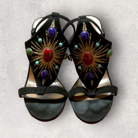 AQUAZZURA Desert Sun High Heel Sz 9/39 Suede Sandals - Picture 6 of 8